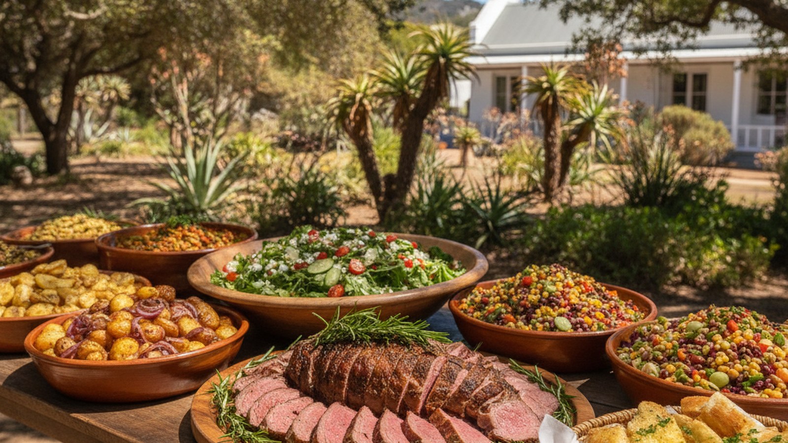 Spit braai catering buffet and carving for Cape Town guests